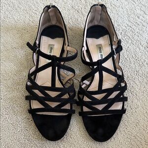 Miu Miu Black Strappy Flats